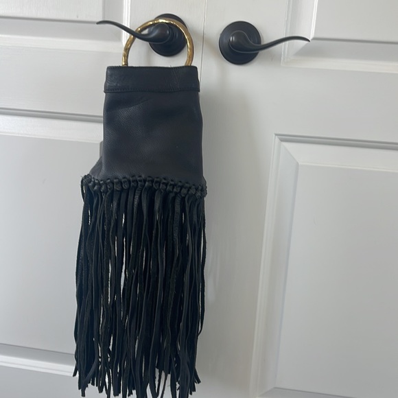 Cleobella genuine leather handbag with gold handle - Picture 2 of 3